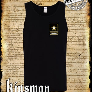 US Army Logo Crest Tank Top T-Shirt / United States of America Military Official Licensed