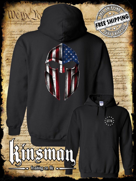 American Flag Gladiator Spartan Helmet Hoodie Freedom USA Patriot Pride 1776 Etsy