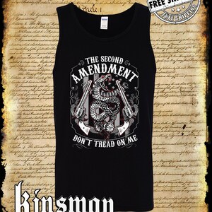 Segunda Enmienda Don&#39;t Tread on Me Rattlesnake Tank Top Camiseta .45 Revólveres