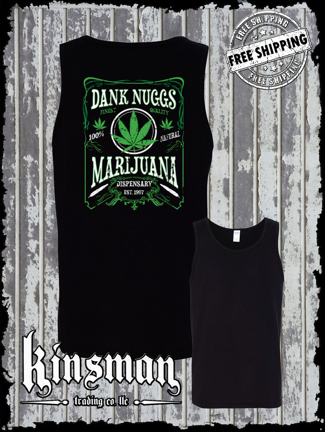 Camiseta sin mangas con dispensario de marihuana Dank Nuggs, estampado en  la espalda, Cannabis High 420 Times Weed - Etsy México, image size:1080x1436