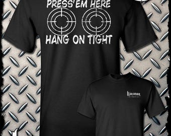 PRESS &#39;EM HERE Passenger Instruction Guide Biker T-Shirt - Motorcycle Ride Free