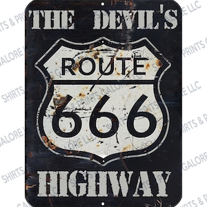 Route 666 The Devil&#39;s Highway Metal Sign 9x12
