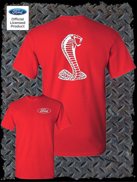 Official Ford Mustang Shelby Cobra Snake Logo T-Shirt - Black Cotton Tee 2 thumbnail image