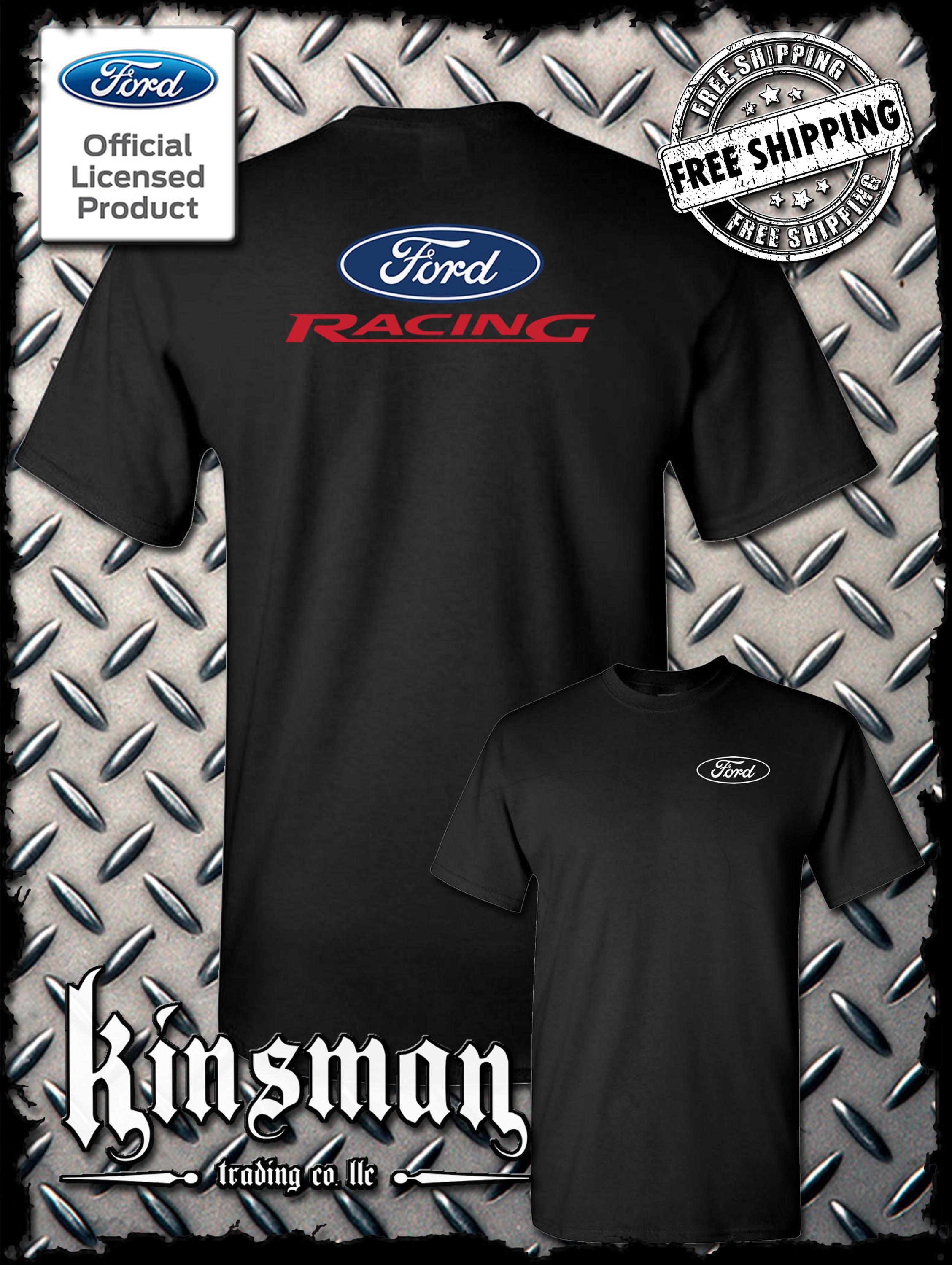 Ford Racing Blue Oval Logo 2-sided T-shirt - Official Licensed