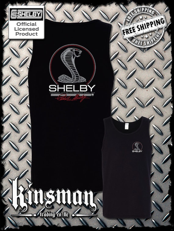 Official Carroll Shelby Team T-Shirt - Black 100% Cotton Licensed Shelby Tee