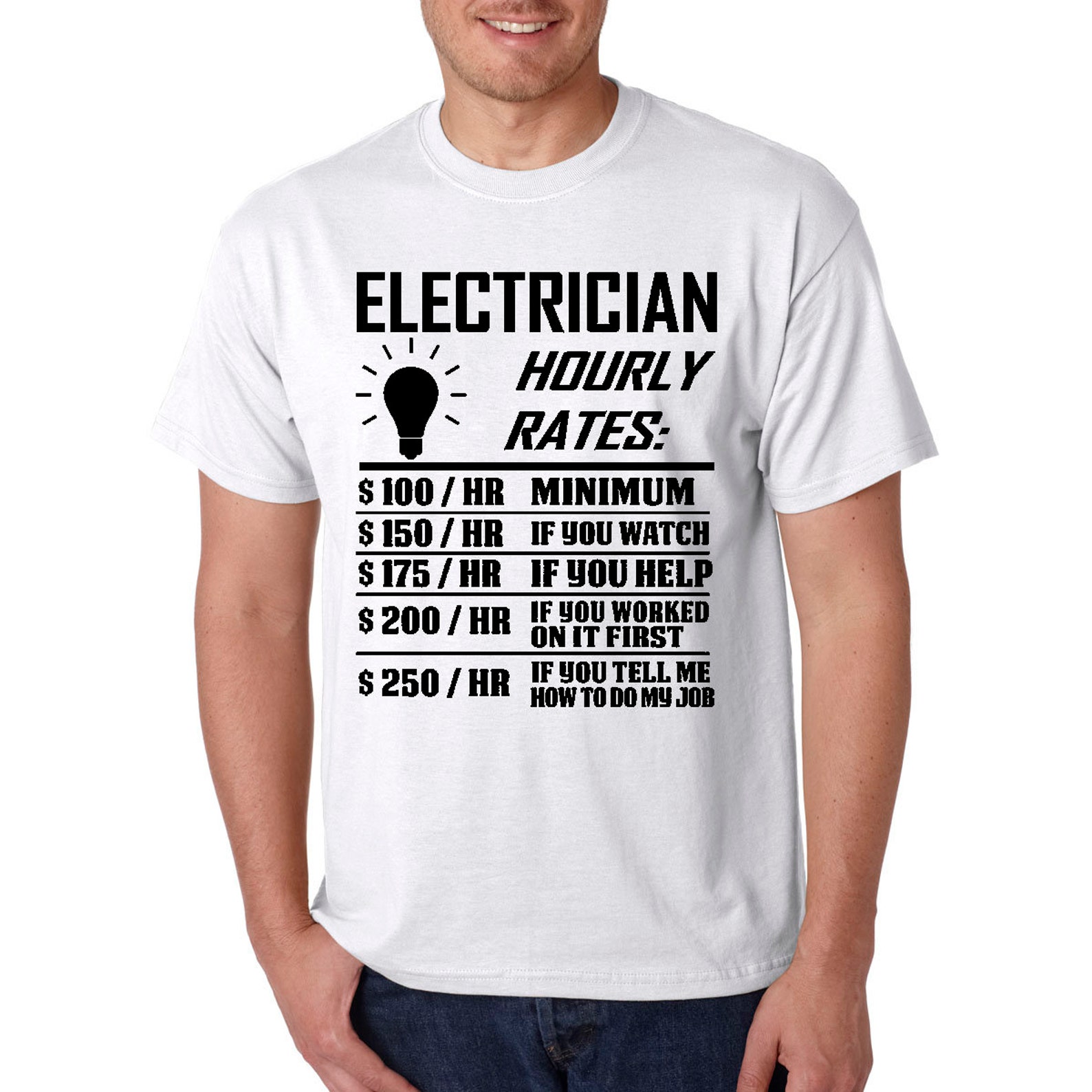 Electrician Hourly Rate T-shirt Funny electrical Engineer | Etsy