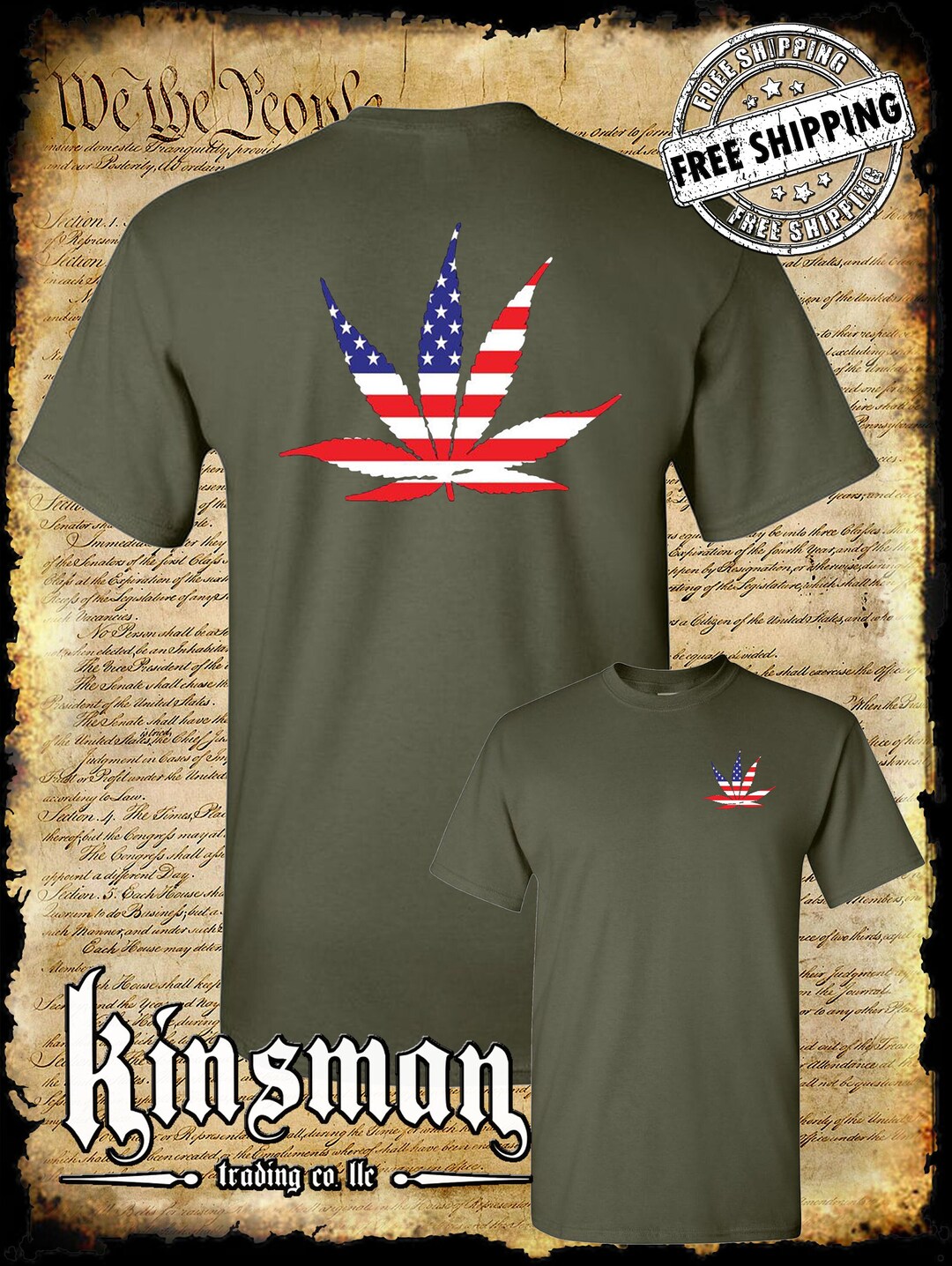 Grunge U.S.A Flag And Marijuana Weed Cannabis Leaf Tank Top