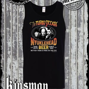 Three Stooges Nyuklehead Beer Label Tank Top T-Shirt