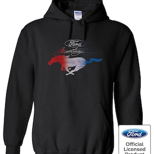 Ford Red White & Blue Mustang Logo Hoodie - Official Licensed Product - GT500