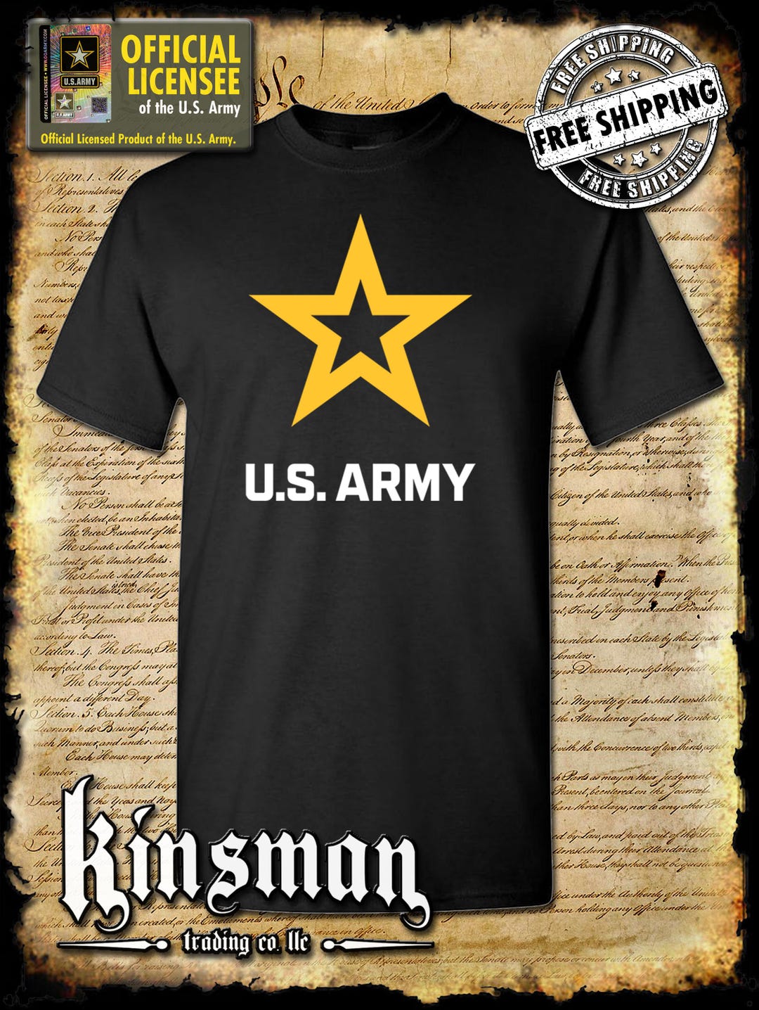 Army Star Logo T-shirt United States of America Military Licensed - Etsy