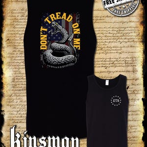Don't Tread On Me US Flag Rattlesnake 2-Sided Tank Top T-Shirt