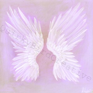 Lilac pink angel wings healing gifts Christmas ideas original artwork bespoke designer angelic spiritual presents peace hope love heart aura
