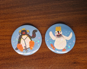 Pingu and Pinga inspired 58mm button badges