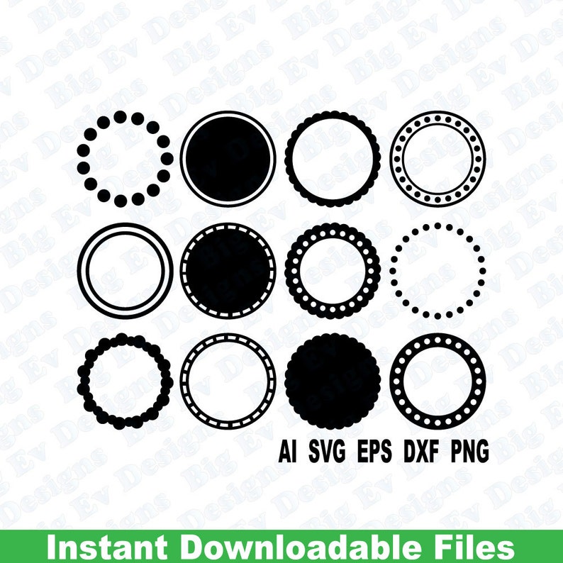 Download Circle Monogram Frames Set 2 Svg Cutting File Svg Dfx Eps ...