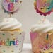 Rainbow Unicorn Personalized Cupcake Toppers and Wrappers