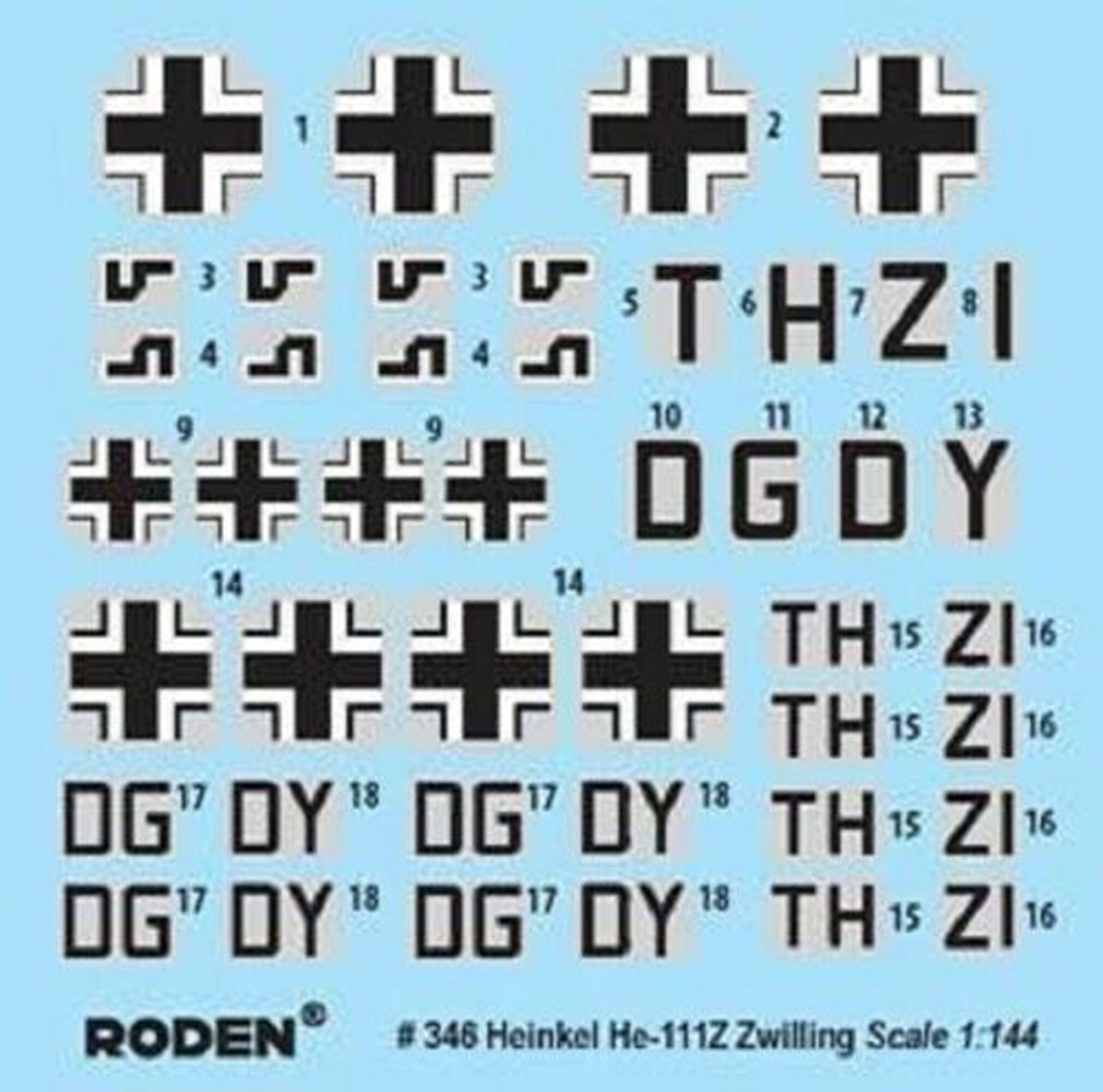 Roden 346 Aircraft Heinkel He 111Z-1 Zwilling Scale Plastic Model Kit 1/144
