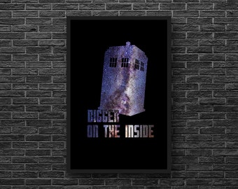 Doctor Who inspired Tardis Digital Art Print 11x17 "Bigger on the Inside"