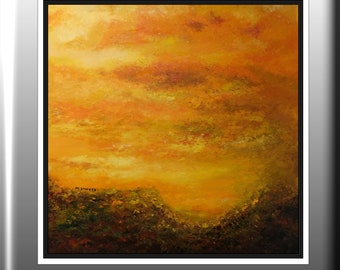 Abstract oil  Painting on Canvas, abstract sunny day.