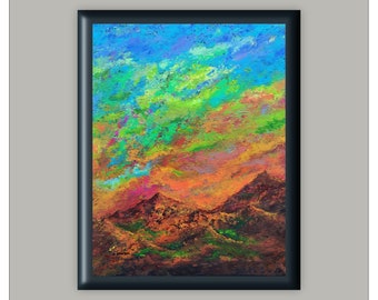 Abstract landscape, abstract multi color, abstract wall art