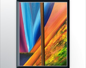 Abstract artwork, abstract wall art ,oil painting on board .