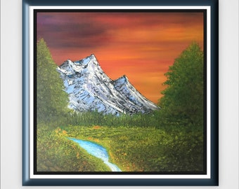 mountain landscape art, Calgary landscape.