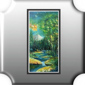 Spring landscape, Nature oil painting,forest landscape.