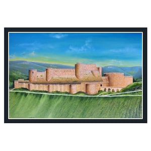 Architecture wall art ,Original castle oil  painting