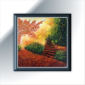 Arte moderna de outono, obras de arte de outono, paisagem de outono.