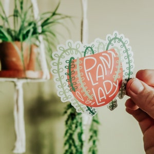 Plant Lady Hängender Pflanzenaufkleber || Aufkleber || Vinyl-Aufkleber || Pflanzenmama || Pflanzen || Niedlich || Geschenkidee für Freunde || Wasserflaschenaufkleber ||