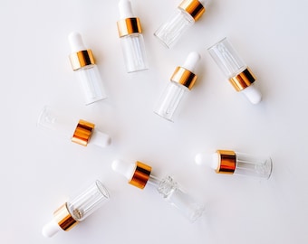 Mini Oil Dropper (3ml) || Glass Essential Oil Bottle || Gold Cap Diffuser Bomb || Oil Dropper || Essential Oils || Diffuser Bomb ||