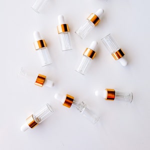 Mini Oil Dropper (3ml) || Glass Essential Oil Bottle || Gold Cap Diffuser Bomb || Oil Dropper || Essential Oils || Diffuser Bomb ||
