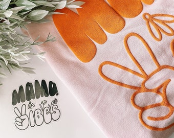 Mama Vibes Sticker || Mom || Decal || Vinyl || Mother's Day || Mama || Cute || Groovy || Hippie || Boho || Friend Gift Idea || Peace Sign ||