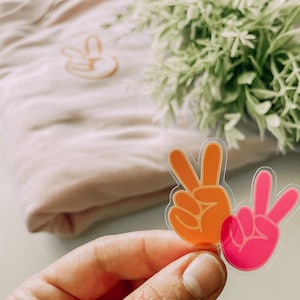 Autocollants signe de la paix (lot de 2) || Paix || Signe de la paix || Groovy || Hippie || Bohème || Petits autocollants || Sticker || Vinyle || Mignon || Cadeau pour ami
