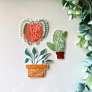 Paquete de pegatinas de plantas // Planta // Dama de las plantas // Calcomanía // Vinilo // Amor de las plantas // Mamá de las plantas // Tú creces niña // Lindo // Idea de regalo // Regalo de amigos