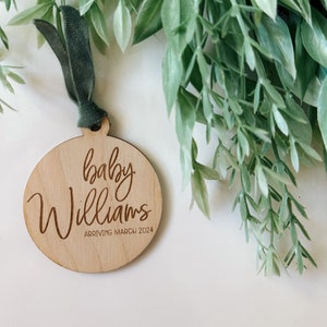 Baby Announcement || Custom Wooden Ornament || Pregnancy Announcement || Expecting || Custom Ornament ||
