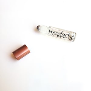 Headache Essential Oil Roller Blend || Migraines || Head Pain/Tension || Roller Bottles ||