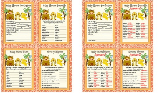 DIY Lion King Lion Guard Baby Shower Games | Etsy