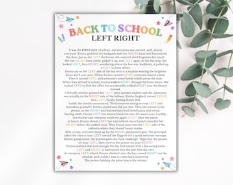 School Left Right Game, Printable Pass the Prize Classroom Game, First Day of School Activity, Teacher Pass the Gift, Back to School Game