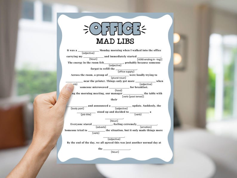 Office Mad Libs Game, Team Building Game for Staff, Workplace ...