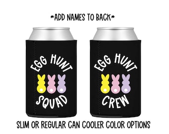 Egg Hunt Squad or Crew can cooler - bunny  - friend gift - custom - Easter brunch - lunch - dinner party - favor - host gift - slim - skinny