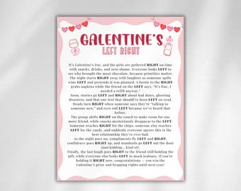 Galentine's Left Right Game, Fun Printable Galentine's Game for Adults, Valentine's Day Game, Valentine's Pass the Prize, Galentine's Games