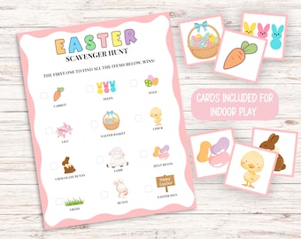 Easter Scavenger Hunt, Indoor Treasure Hunt for Kids, Easter Activity, Easter Game for Kids, Easter Classroom Party Game, Preschool Activity