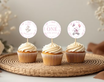 Topper per cupcake di compleanno dell'oca / Un compleanno sciocco dell'oca / Festa dell'oca / Banner ONE dell'oca / Baby shower dell'oca / Primo compleanno della bambina - Italia