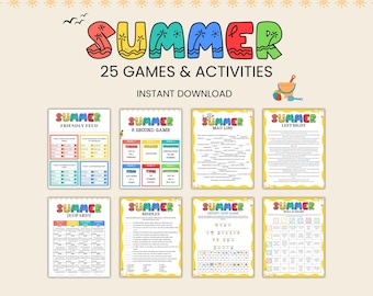 Summer Games Bundle, Summer Activities for Kids Adults Seniors, Summer Office Party Games, Summer Friendly Feud Summer Icebreaker Activities