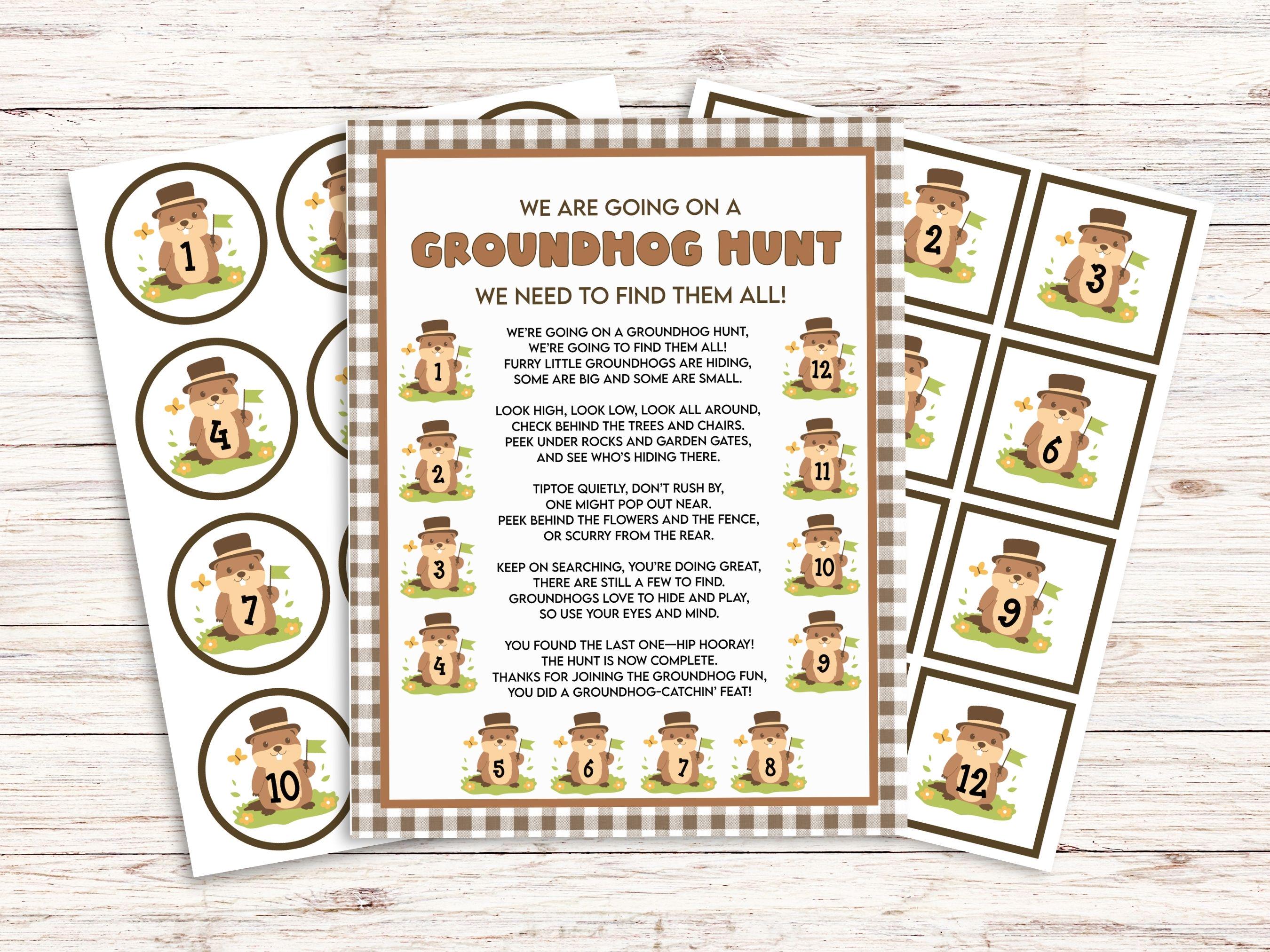 Groundhog Day Scavenger Hunt, Printable Groundhog Day Game, Kids Games ...