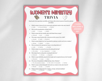 Womens Ministry Trivia Game, Ladies Bible Game, Womens Retreat Games, Bible Games for Women, Womens Small Group, Womens Ministry Tea Party