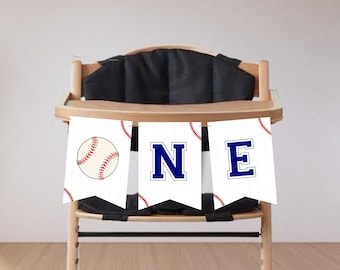 Banderines para trona de béisbol para cumpleaños, fiesta de cumpleaños de béisbol de Novato del Año, tema de fiesta de primer cumpleaños de béisbol LR01