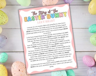 Gioco del coniglietto pasquale a sinistra e a destra, Passa il premio, Attività pasquale per bambini e adulti, Gioco del passa il regalo, Giochi di Pasqua, Passa il regalo