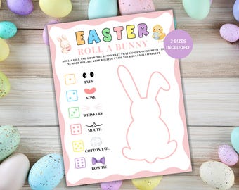 Easter Roll a Bunny Dice Game, Printable Easter Party Game for Kids, Easter Activity, Easter Classroom Party Game, Easter Office