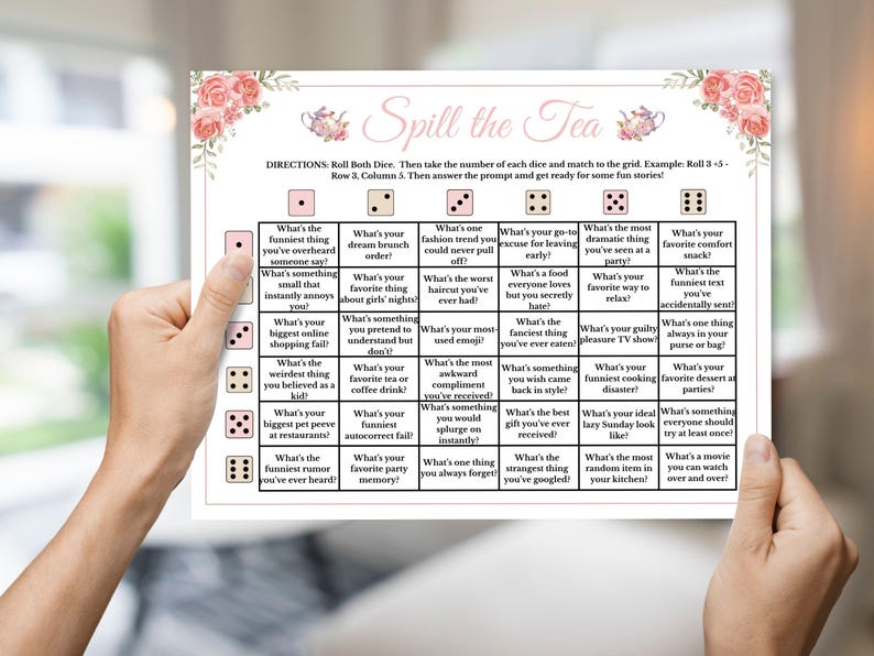 Spill the Tea Game, Tea Party Games, Tea Party Birthday Game, Bridal ...